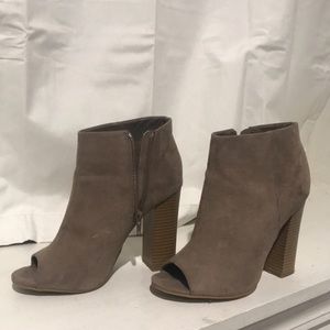 Peep toe booties